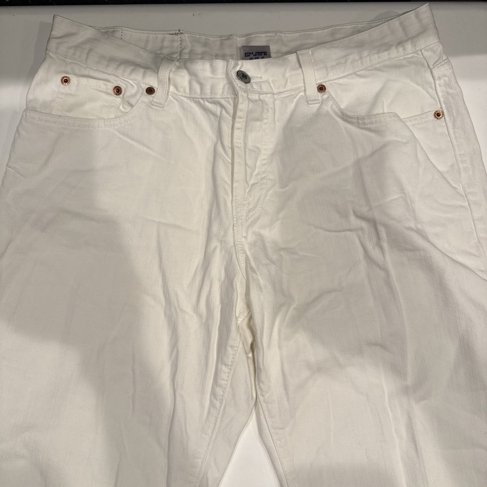 Lucky Brand Dungarees White Classic Crop Capri Jeans Women's Size 14/32 Stretch